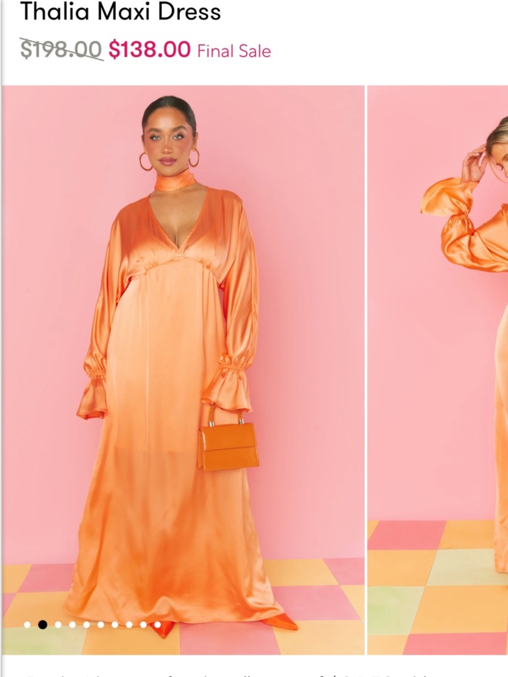 Show Me Your MuMu Thalia Satin Maxi Dress in Orange